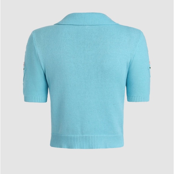 Cider Floral Button Up Knit Cardigan Sweater Size Medium - Picture 3 of 5